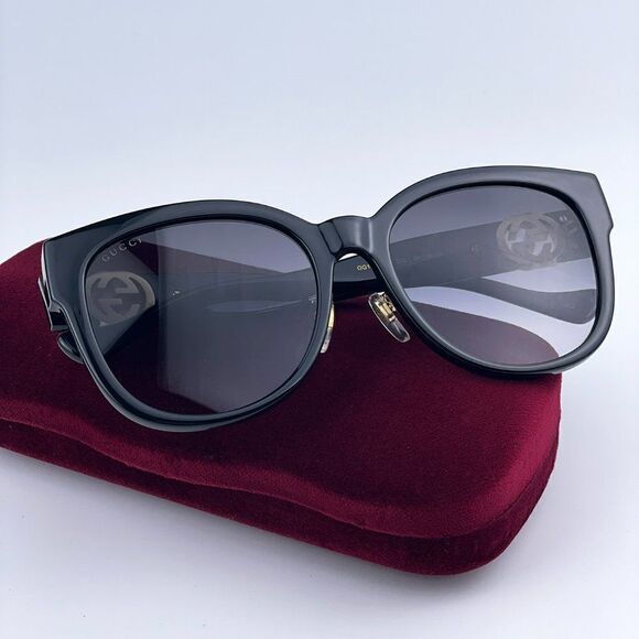 SALE! NEW Gucci GG1028SK 006 Black Grey Gradient Square Women Sunglasses main image 5